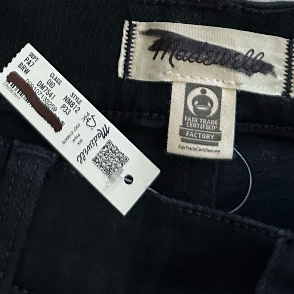 NWT Madewell Mid-rise Stretch Black Jeans // 33P - Picture 7 of 14